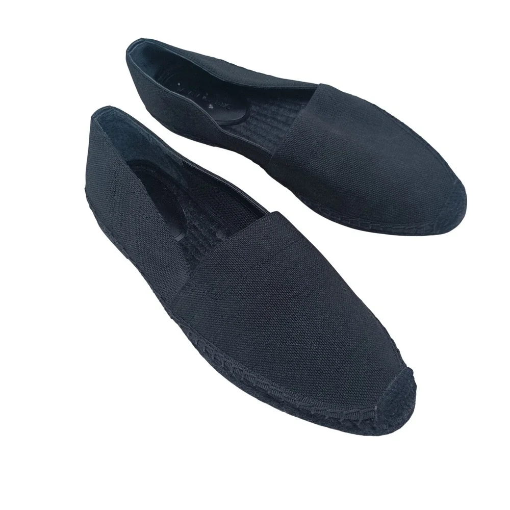 Banana Republic Womens Black Canvas Espadrille Flats Slip‎ On Shoes Size 7